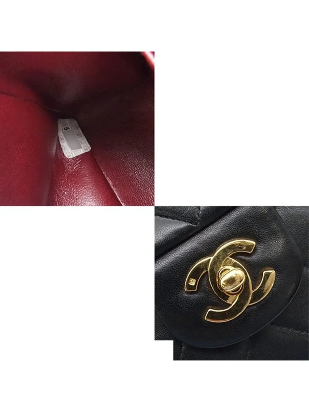Chanel Shoulder Bag Quilted Double Flap Chain 25 Black Gold Lambskin